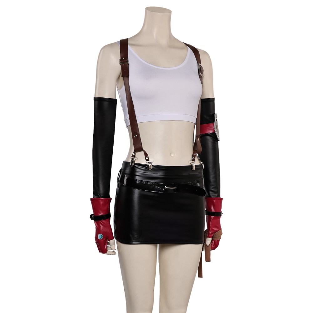 Final Fantasy VII Tifa Lockhart Women Top Skirt Full Set Suit Cosplay Costume Halloween Carnival Outfit