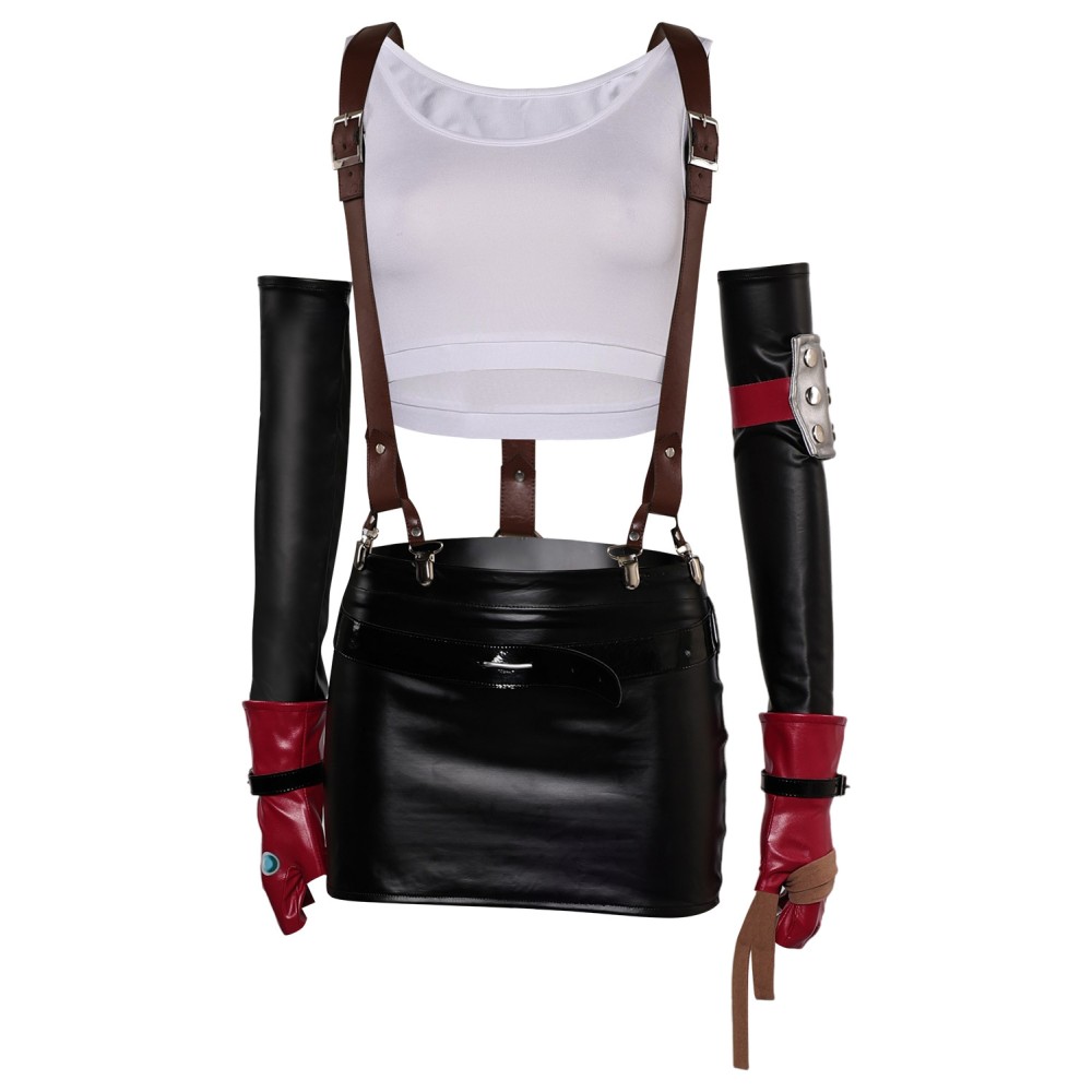 Final Fantasy VII Tifa Lockhart Women Top Skirt Full Set Suit Cosplay Costume Halloween Carnival Outfit