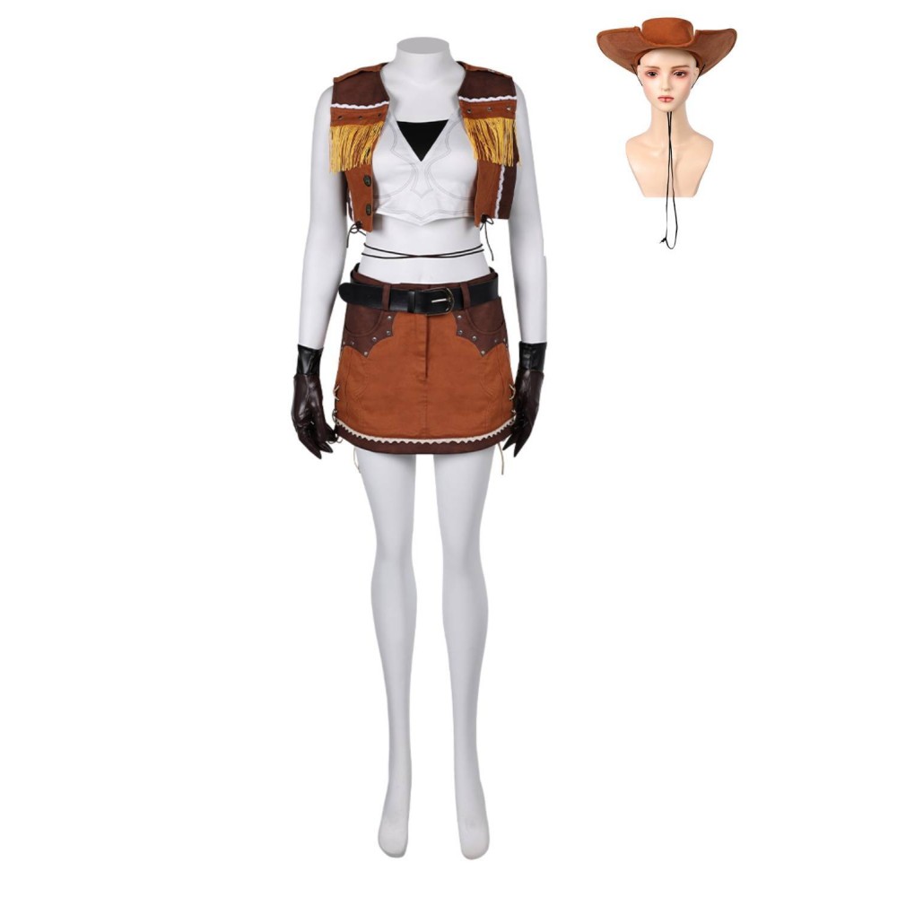 Final Fantasy VII Tifa Lockhart Denim Suit Cosplay Costume Halloween Carnival Outfit