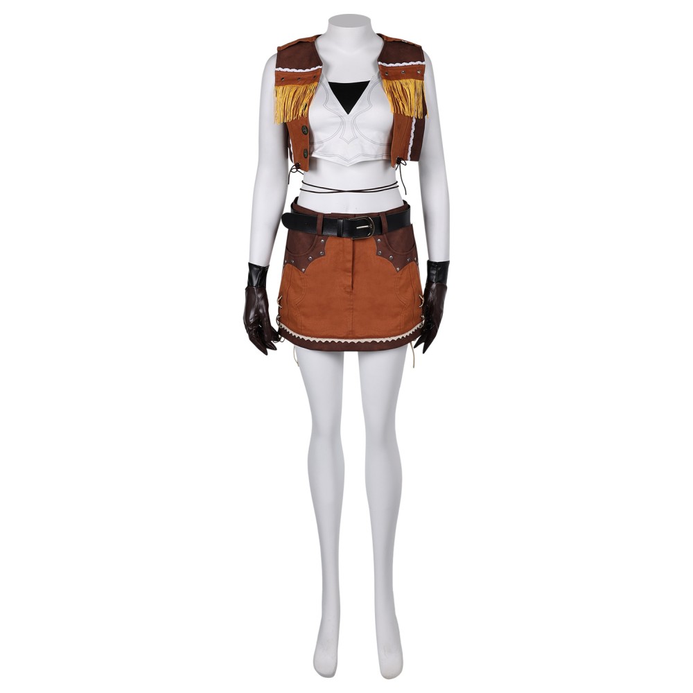 Final Fantasy VII Tifa Lockhart Denim Suit Cosplay Costume Halloween Carnival Outfit