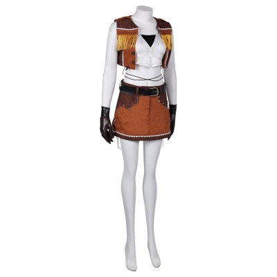 Final Fantasy VII Tifa Lockhart Denim Suit Cosplay Costume Halloween Carnival Outfit