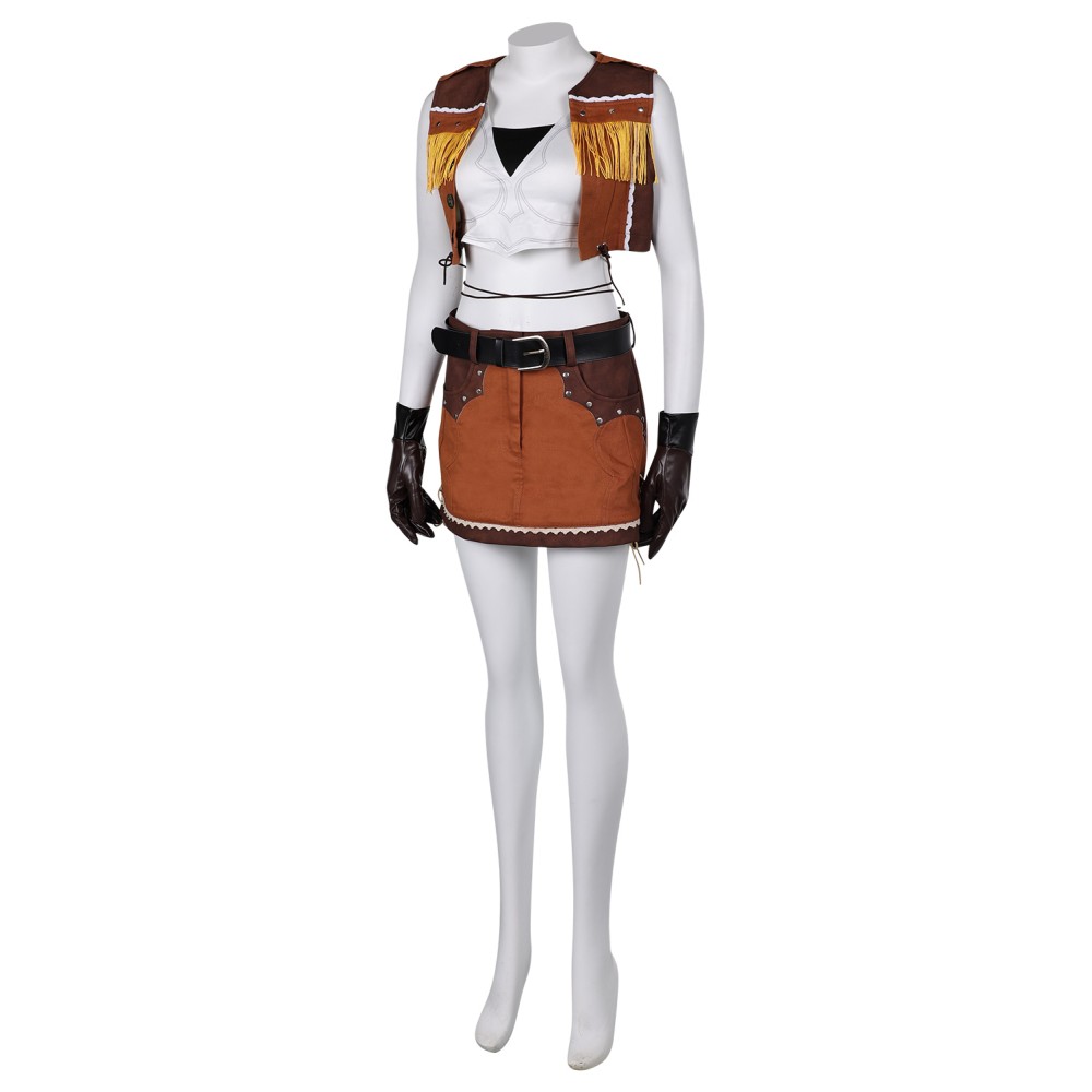 Final Fantasy VII Tifa Lockhart Denim Suit Cosplay Costume Halloween Carnival Outfit