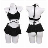 Final Fantasy VII Tifa Black Skirt Swimsuit 2 Pcs Cosplay Costume Halloween Carnival Outfit