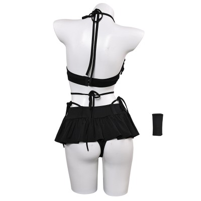 Final Fantasy VII Tifa Black Skirt Swimsuit 2 Pcs Cosplay Costume Halloween Carnival Outfit