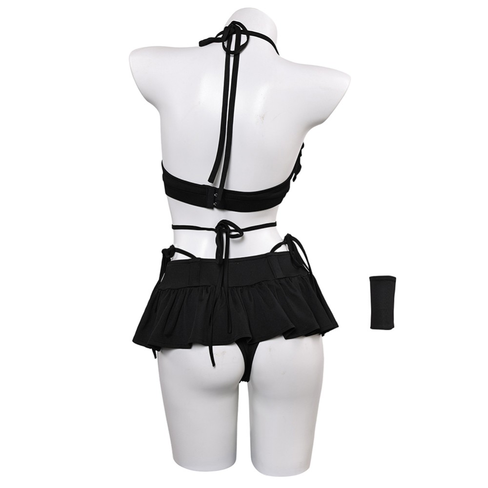 Final Fantasy VII Tifa Black Skirt Swimsuit 2 Pcs Cosplay Costume Halloween Carnival Outfit
