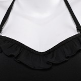 Final Fantasy VII Tifa Black Skirt Swimsuit 2 Pcs Cosplay Costume Halloween Carnival Outfit