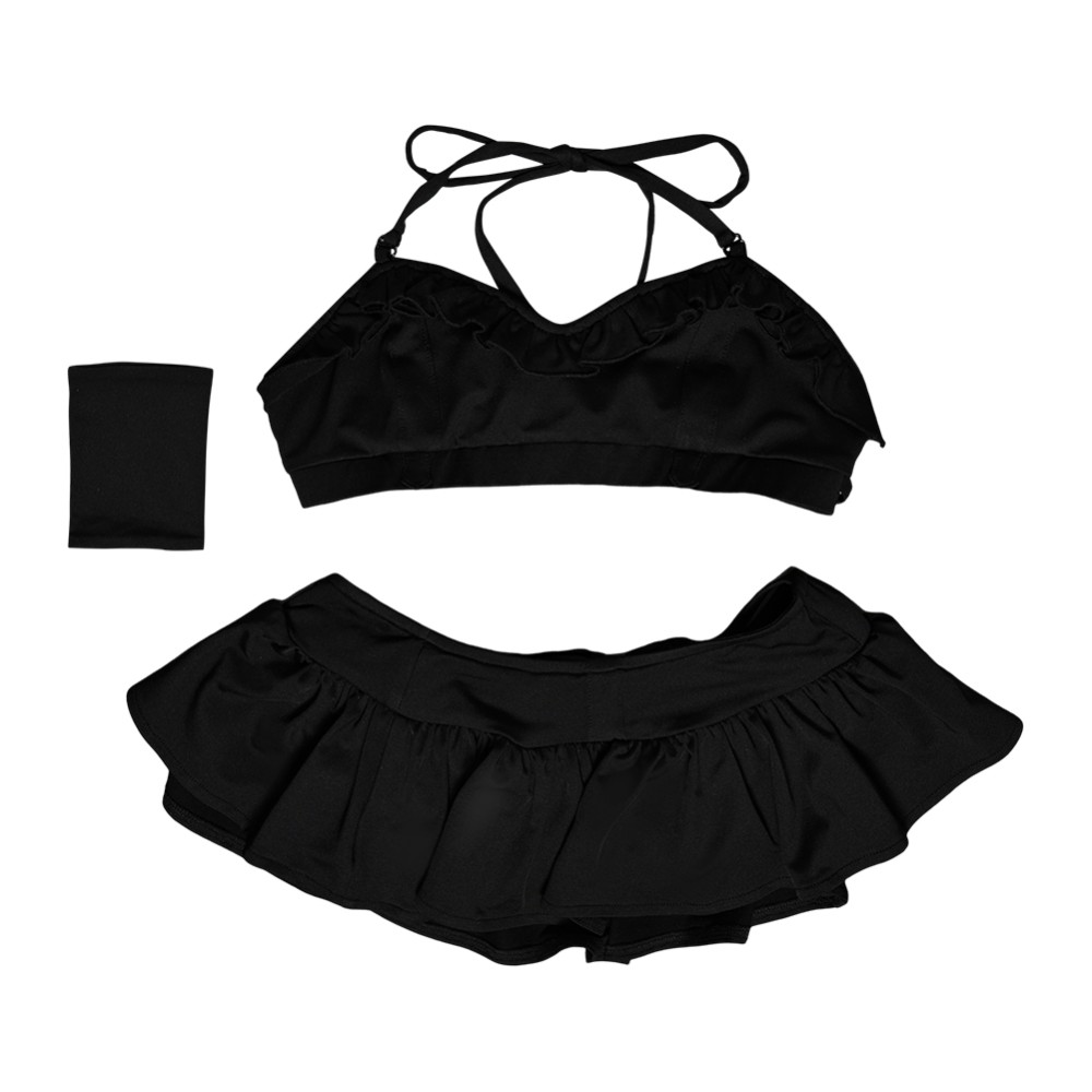 Final Fantasy VII Tifa Black Skirt Swimsuit 2 Pcs Cosplay Costume Halloween Carnival Outfit