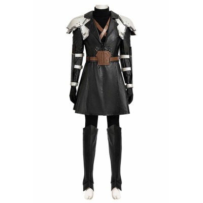 Final Fantasy VII Sephiroth Black Top Pants Full Set Suit Cosplay Costume Halloween Carnival Outfit