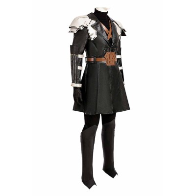 Final Fantasy VII Sephiroth Black Top Pants Full Set Suit Cosplay Costume Halloween Carnival Outfit