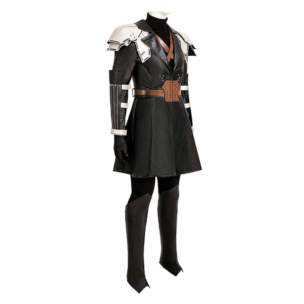 Final Fantasy VII Sephiroth Black Top Pants Full Set Suit Cosplay Costume Halloween Carnival Outfit