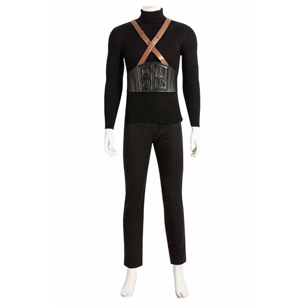 Final Fantasy VII Sephiroth Black Top Pants Full Set Suit Cosplay Costume Halloween Carnival Outfit
