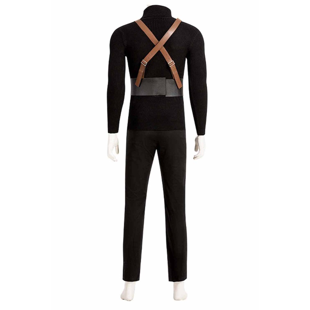 Final Fantasy VII Sephiroth Black Top Pants Full Set Suit Cosplay Costume Halloween Carnival Outfit