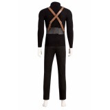 Final Fantasy VII Sephiroth Black Top Pants Full Set Suit Cosplay Costume Halloween Carnival Outfit