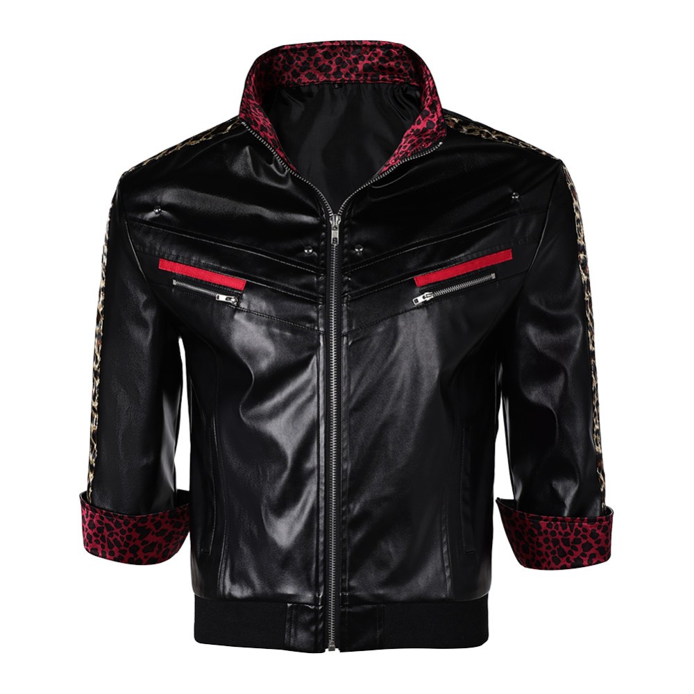 Final Fantasy VII Remake Leslie Kyle Leather Jacket Party Cosplay Costume Halloween Carnival