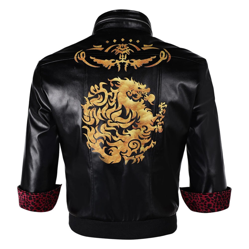 Final Fantasy VII Remake Leslie Kyle Leather Jacket Party Cosplay Costume Halloween Carnival