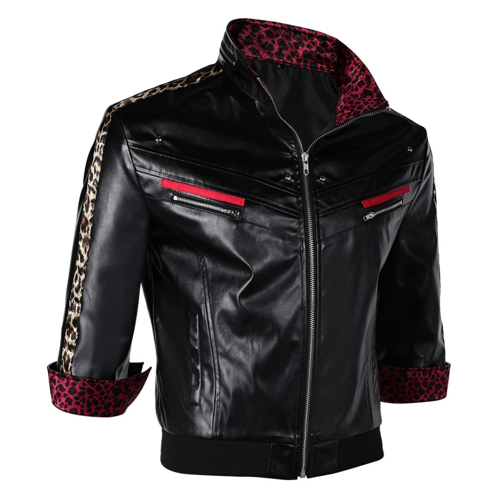 Final Fantasy VII Remake Leslie Kyle Leather Jacket Party Cosplay Costume Halloween Carnival