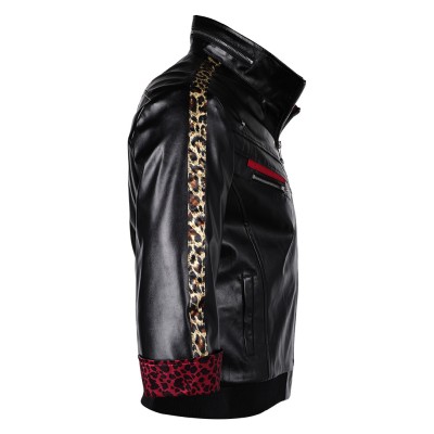 Final Fantasy VII Remake Leslie Kyle Leather Jacket Party Cosplay Costume Halloween Carnival