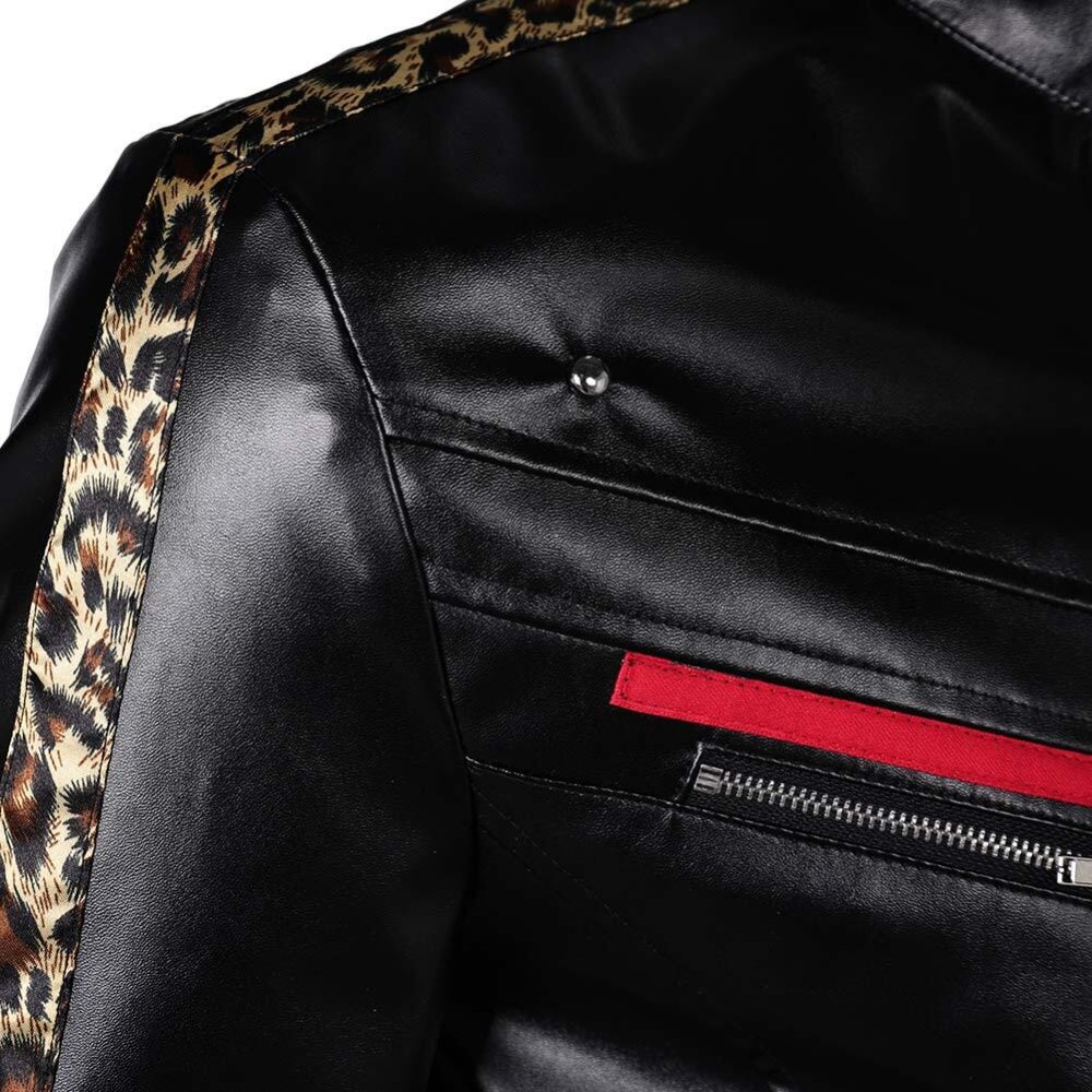 Final Fantasy VII Remake Leslie Kyle Leather Jacket Party Cosplay Costume Halloween Carnival