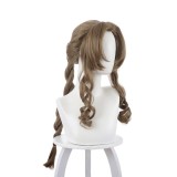 Final Fantasy VII Remake Aeris Aerith Gainsborough Dark Brown Long Wig Wig Cosplay Costume Halloween Carnival