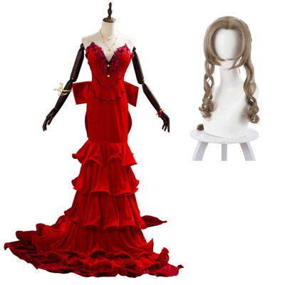 Final Fantasy VII Remake Aerith Aeris Gainsborough Suit Cosplay Costume Halloween Carnival Outfit