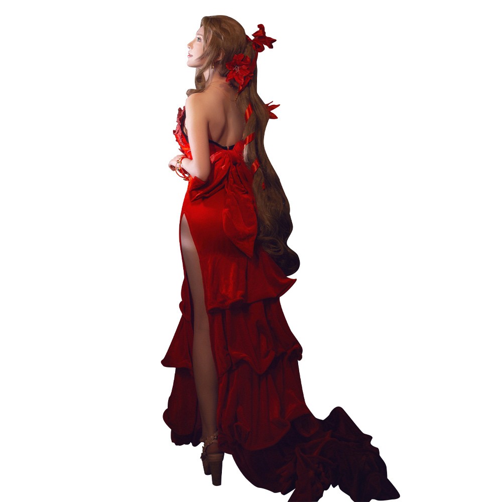 Final Fantasy VII Remake Aerith Aeris Gainsborough Suit Cosplay Costume Halloween Carnival Outfit
