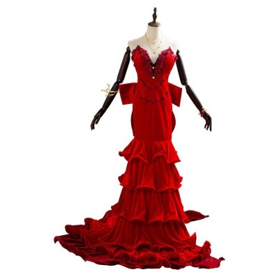 Final Fantasy VII Remake Aerith Aeris Gainsborough Suit Cosplay Costume Halloween Carnival Outfit