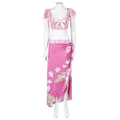 Final Fantasy VII Rebirth Aerith Gainsborough Printed Sunscreen Beach Skirt Set Suit Cosplay Costume Halloween Carnival Outfit