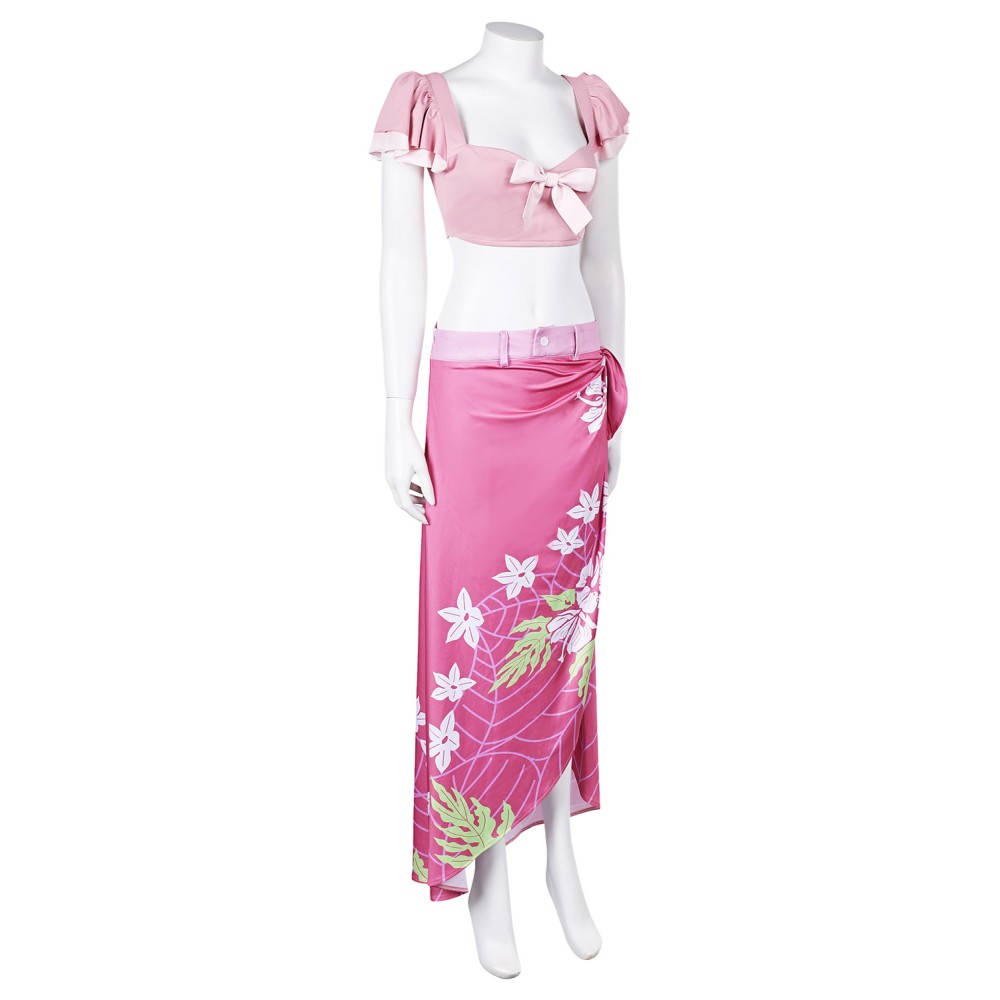 Final Fantasy VII Rebirth Aerith Gainsborough Printed Sunscreen Beach Skirt Set Suit Cosplay Costume Halloween Carnival Outfit