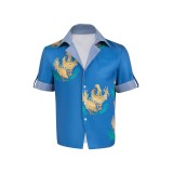 Final Fantasy VII Cloud Strife Cloud Chocobo Printed Blue Beach Shirt Suit Cosplay Costume Halloween Carnival Outfit