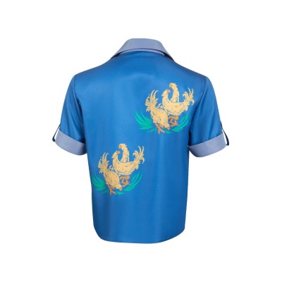 Final Fantasy VII Cloud Strife Cloud Chocobo Printed Blue Beach Shirt Suit Cosplay Costume Halloween Carnival Outfit