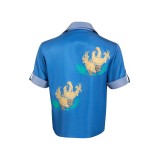 Final Fantasy VII Cloud Strife Cloud Chocobo Printed Blue Beach Shirt Suit Cosplay Costume Halloween Carnival Outfit
