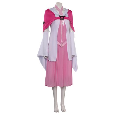 Final Fantasy VII Aerith Gainsborough Pink Dress With Shawl Suit Cosplay Costume Halloween Carnival Outfit