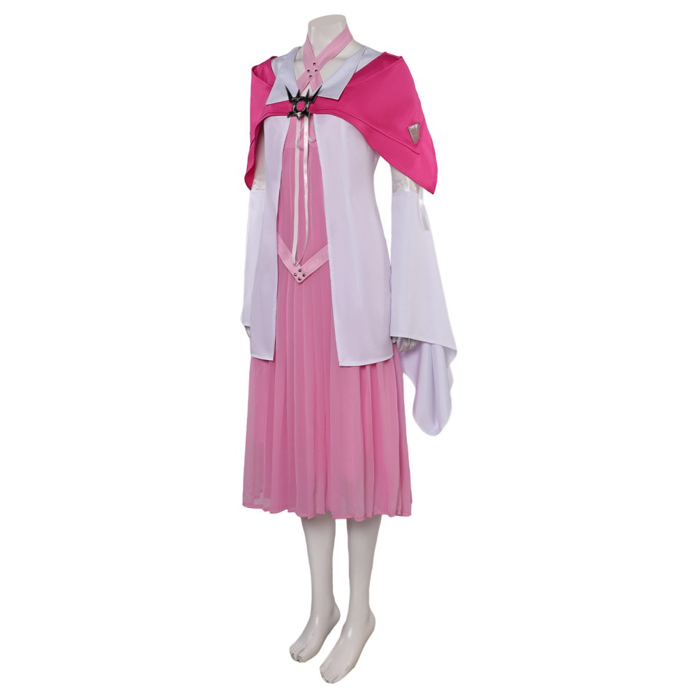 Final Fantasy VII Aerith Gainsborough Pink Dress With Shawl Suit Cosplay Costume Halloween Carnival Outfit