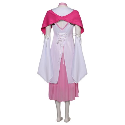 Final Fantasy VII Aerith Gainsborough Pink Dress With Shawl Suit Cosplay Costume Halloween Carnival Outfit