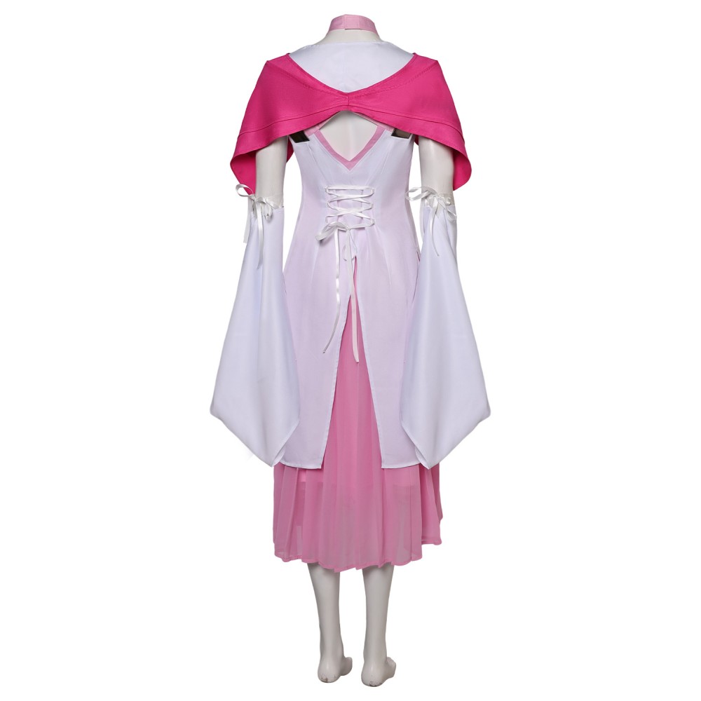 Final Fantasy VII Aerith Gainsborough Pink Dress With Shawl Suit Cosplay Costume Halloween Carnival Outfit