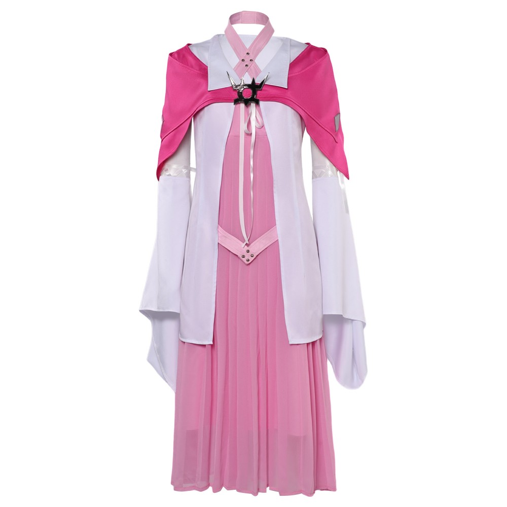 Final Fantasy VII Aerith Gainsborough Pink Dress With Shawl Suit Cosplay Costume Halloween Carnival Outfit