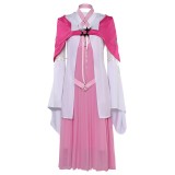 Final Fantasy VII Aerith Gainsborough Pink Dress With Shawl Suit Cosplay Costume Halloween Carnival Outfit
