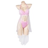 Final Fantasy VII Aerith Gainsborough Pink Bikini Beach Swimsuit Suit Cosplay Costume Halloween Carnival Outfit
