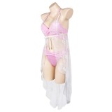 Final Fantasy VII Aerith Gainsborough Pink Bikini Beach Swimsuit Suit Cosplay Costume Halloween Carnival Outfit