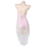 Final Fantasy VII Aerith Gainsborough Pink Bikini Beach Swimsuit Suit Cosplay Costume Halloween Carnival Outfit