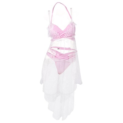 Final Fantasy VII Aerith Gainsborough Pink Bikini Beach Swimsuit Suit Cosplay Costume Halloween Carnival Outfit