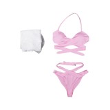 Final Fantasy VII Aerith Gainsborough Pink Bikini Beach Swimsuit Suit Cosplay Costume Halloween Carnival Outfit