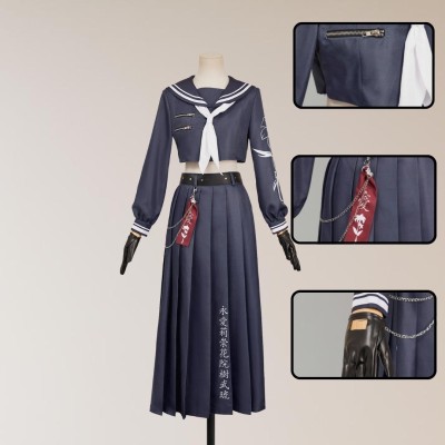 Final Fantasy VII Aerith Seventh High Team Cetra Uniform JK Party Cosplay Costume Halloween Carnival Outfit