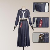 Final Fantasy VII Aerith Seventh High Team Cetra Uniform JK Party Cosplay Costume Halloween Carnival Outfit