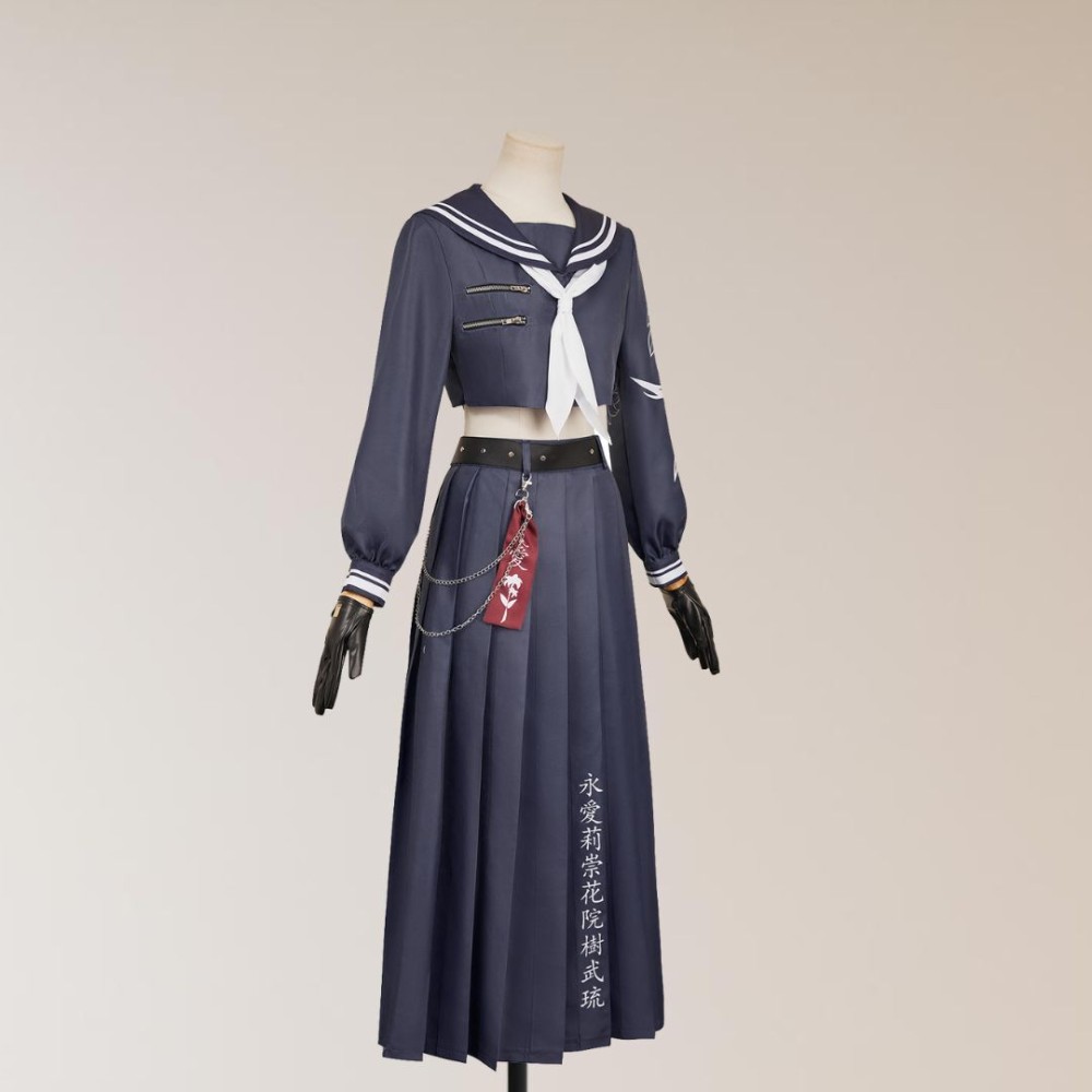 Final Fantasy VII Aerith Seventh High Team Cetra Uniform JK Party Cosplay Costume Halloween Carnival Outfit
