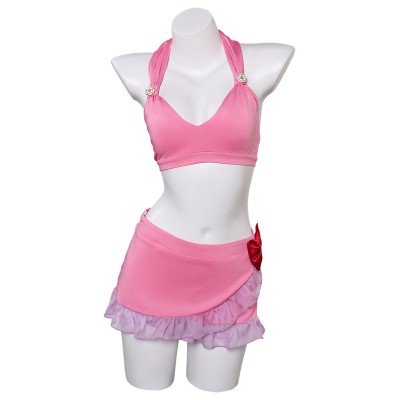 Final Fantasy VII Aerith Gainsborough 2 Pics Set Swimsuit Suit Cosplay Costume Halloween Carnival Outfit