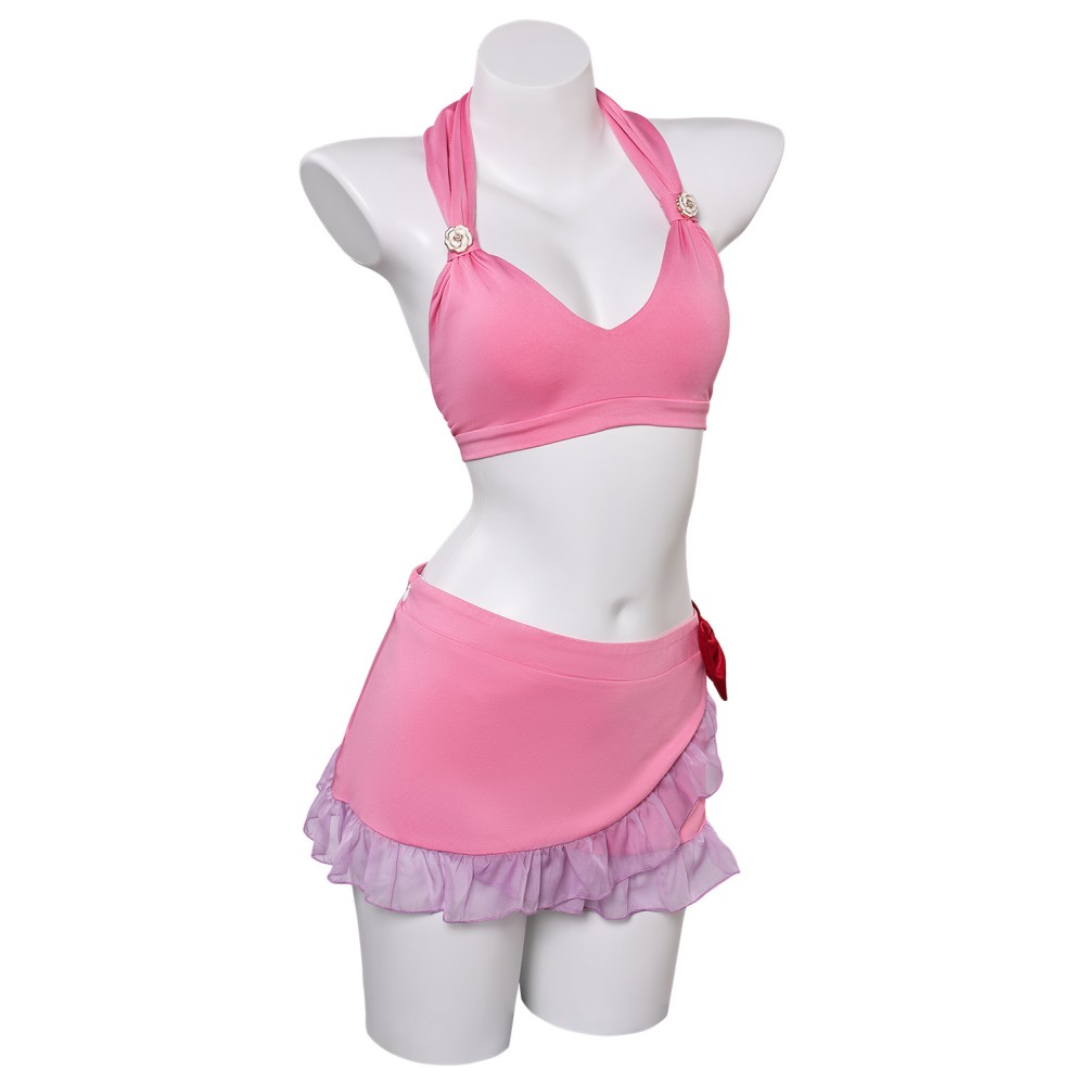 Final Fantasy VII Aerith Gainsborough 2 Pics Set Swimsuit Suit Cosplay Costume Halloween Carnival Outfit