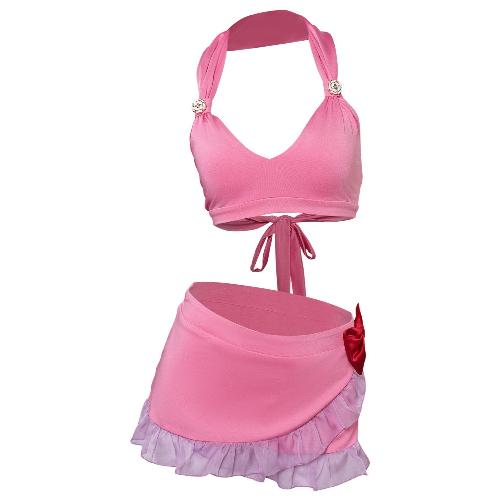Final Fantasy VII Aerith Gainsborough 2 Pics Set Swimsuit Suit Cosplay Costume Halloween Carnival Outfit