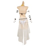 Final Fantasy Tifa Lockhart White Mesh Cover Ups Swimsuit Set Suit Cosplay Costume Halloween Carnival Outfit