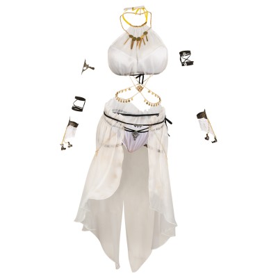 Final Fantasy Tifa Lockhart White Mesh Cover Ups Swimsuit Set Suit Cosplay Costume Halloween Carnival Outfit